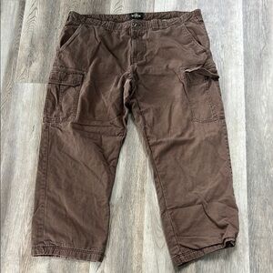 Redhead 44x30 Brown Plaid Fleece Lined Cargo Pants